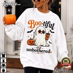 Boo-tiful And Unbothered Halloween Cute Ghost Pumpkin T-Shirt Boo tiful And Unbothered Halloween Cute Ghost Pumpkin T Shirt (3)