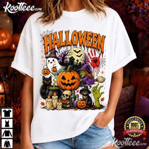 Halloween Spooky Skeleton Pumpkin Ghost Horror T Shirt (1)