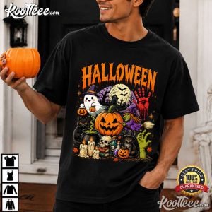 Halloween Spooky Skeleton Pumpkin Ghost Horror T-Shirt Halloween Spooky Skeleton Pumpkin Ghost Horror T Shirt (2)