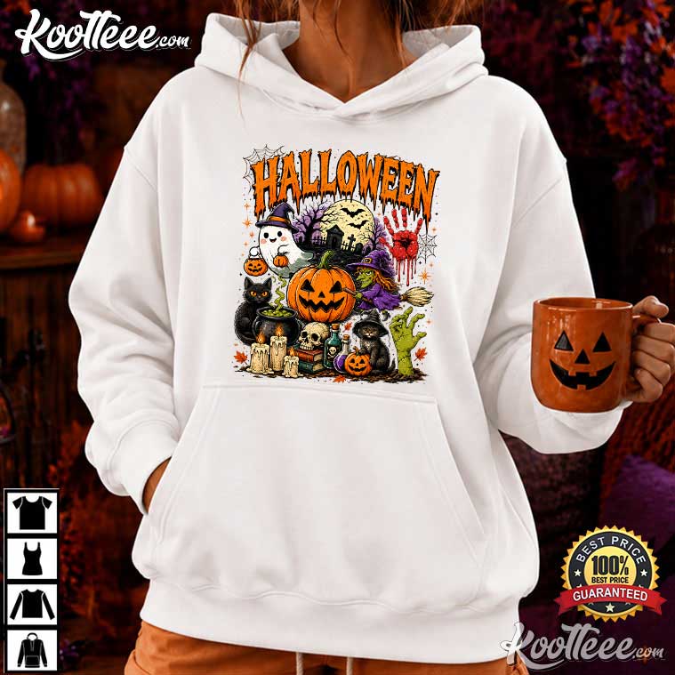 Halloween Spooky Skeleton Pumpkin Ghost Horror T-Shirt Halloween Spooky Skeleton Pumpkin Ghost Horror T-Shirt