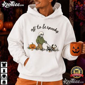 Halloween Off To Be Spooky Skeleton Walking Dog Funny T-Shirt Halloween Off To Be Spooky Skeleton Walking Dog Funny T Shirt (3)