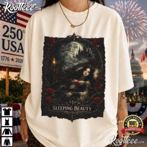 Sleeping Beauty Gothic Moon Rose Fairytale Princess T Shirt (1)