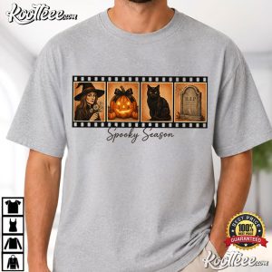 Spooky Season Witch Pumpkin Black Cat Vintage Halloween T Shirt (4)