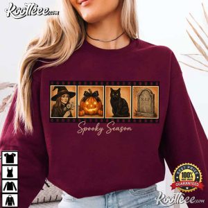 Spooky Season Witch Pumpkin Black Cat Vintage Halloween T-Shirt Spooky Season Witch Pumpkin Black Cat Vintage Halloween T Shirt (2)