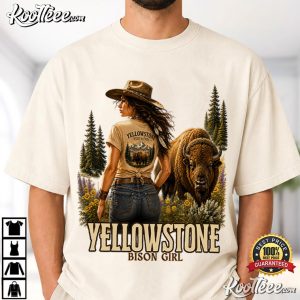 Yellowstone Bison Girl Western Cowgirl Vintage National Park T-Shirt Yellowstone Bison Girl Western Cowgirl Vintage National Park T Shirt (1)