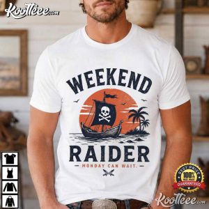 Weekend Raider Pirate Funny Beach Pirate Coastal Graphic T Shirt (1)