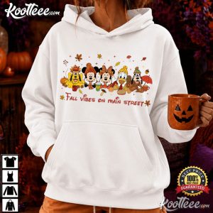 Mickey And Friends Disney Fall Vibes On Main Street Autumn T-Shirt Mickey And Friends Disney Fall Vibes On Main Street Autumn T Shirt (4)