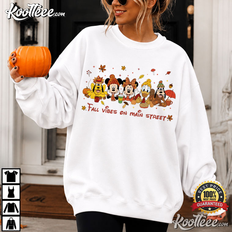 Mickey And Friends Disney Fall Vibes On Main Street Autumn T-Shirt Mickey And Friends Disney Fall Vibes On Main Street Autumn T-Shirt