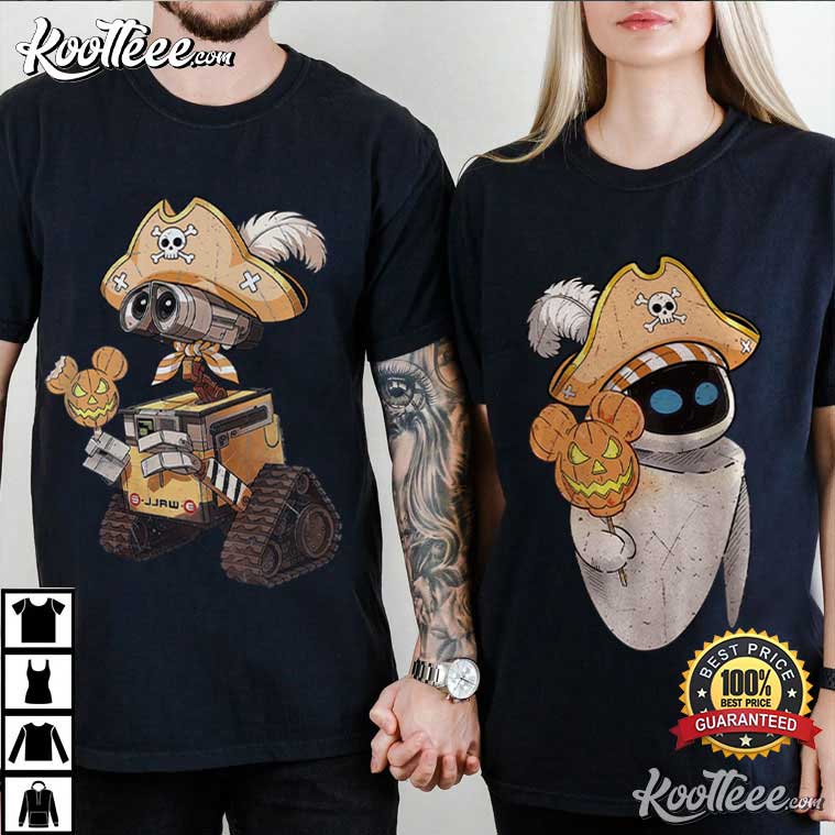 Disney Pixar Wall-E And Eve Halloween Couple Shirts Disney Pixar Wall-E And Eve Halloween Couple Shirts