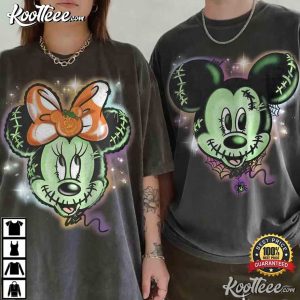 Disney Zombie Mickey Minnie Balloons Halloween Retro Couple Shirts (1)