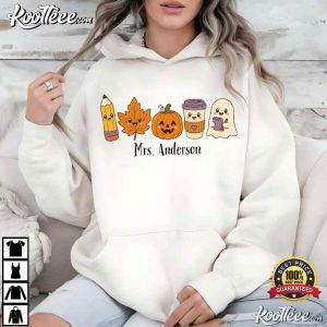 Halloween Teacher Custom Name Cute Fall Teacher T-Shirt Halloween Teacher Custom Name Cute Fall Teacher T Shirt (4)