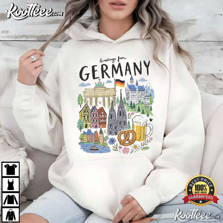 Germany Travel German Souvenir Beer Pretzel Landmark T-Shirt Germany Travel German Souvenir Beer Pretzel Landmark T-Shirt