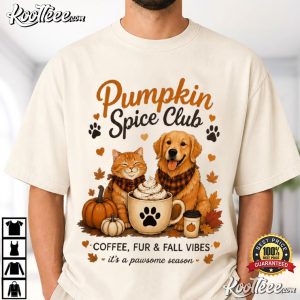 Pumpkin Spice Club Fall Coffee Lover Dog And Cat Lover T Shirt (4)