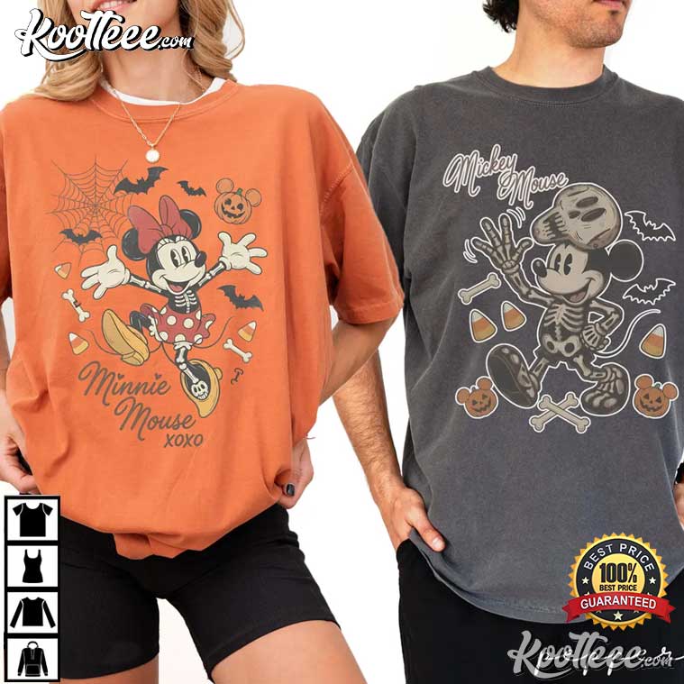 Disney Mickey Minnie Halloween Spooky Season Matching Couple Shirts Disney Mickey Minnie Halloween Spooky Season Matching Couple Shirts