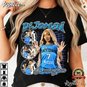 DiJonai Carrington Chicago Sky Basketball Vintage Bootleg 90s T Shirt (2)