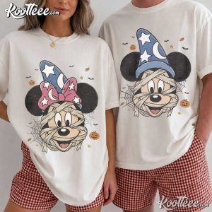 Disney Fantasia Sorcerer Mickey And Minnie Halloween Couple Shirts (1)