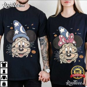Disney Fantasia Sorcerer Mickey And Minnie Halloween Couple Shirts (3)