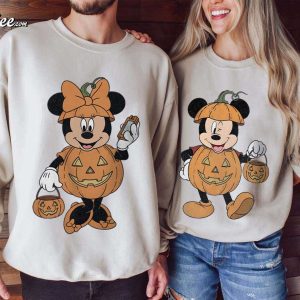 Mickey And Friends Pumpkin Disney Spooky Season Vintage Couple Shirts (3)