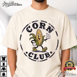 Side Dish Lover Corn Club Retro Mascot Funny Thanksgiving Food T Shirt (1)