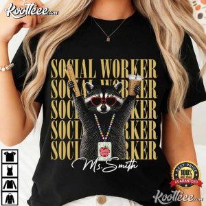 Social Worker Personalized Funny Raccoon School T-Shirt Social Worker Personalized Funny Raccoon School T Shirt (2)