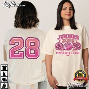 Juniors 2026 Powderpuff Pink Football Game Day Sports T Shirt (4)