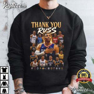 Thank You Russ Russell Westbrook All Teams NBA Retirement Basketball T Shirt (4)