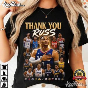 Thank You Russ Russell Westbrook All Teams NBA Retirement Basketball T Shirt (2)