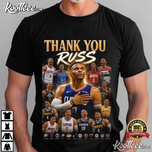 Thank You Russ Russell Westbrook All Teams NBA Retirement Basketball T Shirt (3)