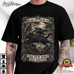 Auntie Cat Meme Fun Aunt Knight Riding Black Cat T-Shirt Auntie Cat Meme Fun Aunt Knight Riding Black Cat T Shirt (1)