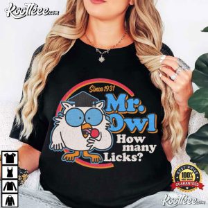 Mr Owl How Many Licks Retro Cartoon Owl T Shirt (2)