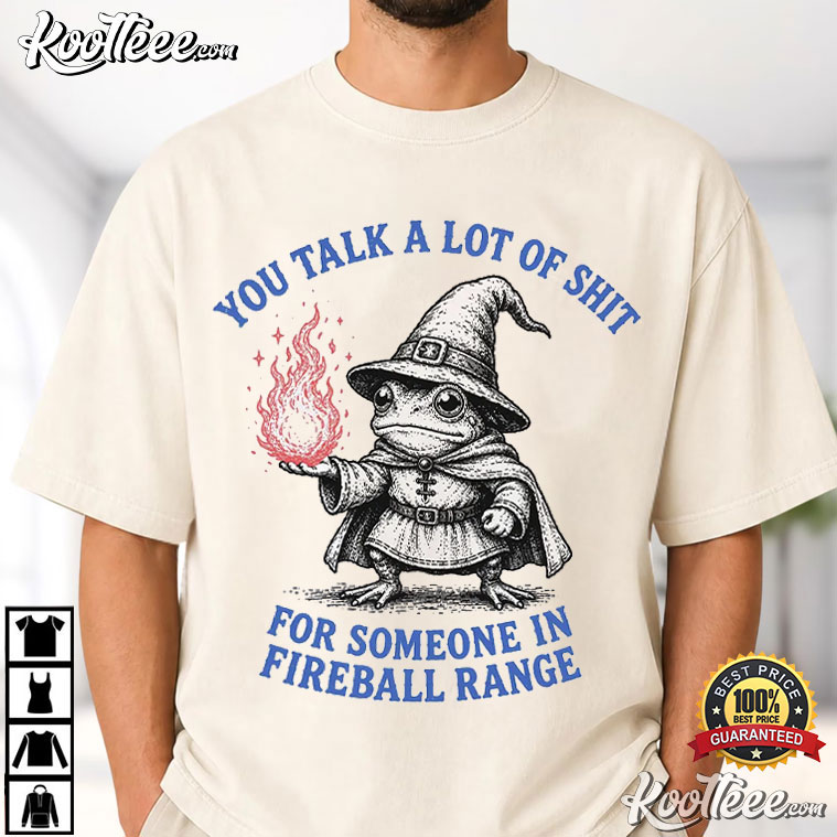 DnD Gamer Retro Frog Wizard Fireball Range T-Shirt DnD Gamer Retro Frog Wizard Fireball Range T-Shirt