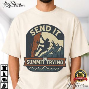 Send It Or Summit Trying Retro Rock Climbing T Shirt (4)