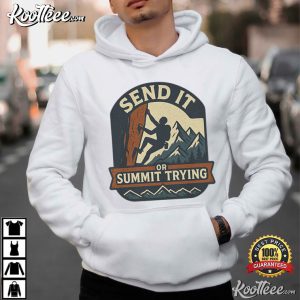 Send It Or Summit Trying Retro Rock Climbing T Shirt (2)