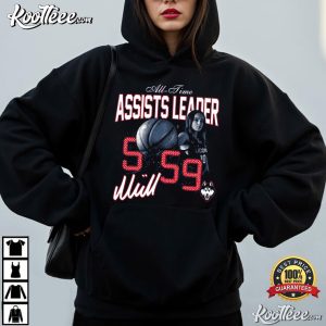 UConn Huskies Nika Muhl All Time Assists Leader Basketball T Shirt (4)