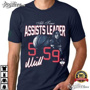 UConn Huskies Nika Muhl All Time Assists Leader Basketball T Shirt (1)