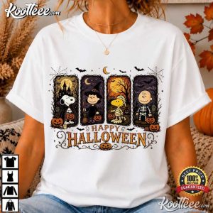 Spooky Cartoon Halloween Friends 90s Pumpkin Trick Or Treat T Shirt (1)