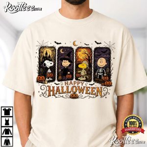 Spooky Cartoon Halloween Friends 90s Pumpkin Trick Or Treat T Shirt (2)