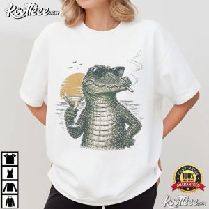 Alligator Funny Gator Sarcastic Beach Cocktail Graphic T Shirt (4)