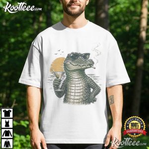 Alligator Funny Gator Sarcastic Beach Cocktail Graphic T Shirt (1)