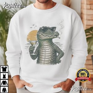 Alligator Funny Gator Sarcastic Beach Cocktail Graphic T Shirt (2)