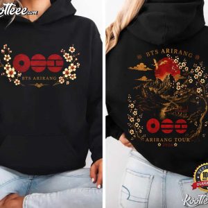 BTS Arirang Korean Folding Fan Cherry Blossom Music T-Shirt BTS Arirang Korean Folding Fan Cherry Blossom Music T Shirt (2)