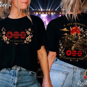 BTS Arirang Korean Folding Fan Cherry Blossom Music T-Shirt BTS Arirang Korean Folding Fan Cherry Blossom Music T Shirt (3)