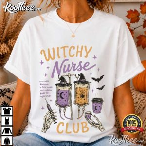 Witchy Nurse Halloween Retro Spooky Healthcare T Shirt (1)