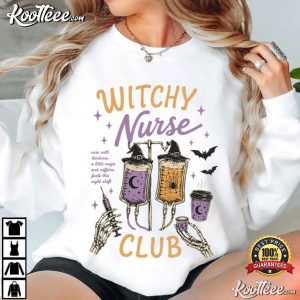 Witchy Nurse Halloween Retro Spooky Healthcare T Shirt (2)