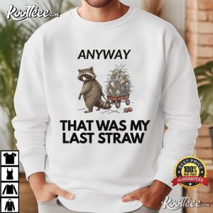 Raccoon Anyway That Was My Last Straw Sarcastic Animal Humor T Shirt (3)