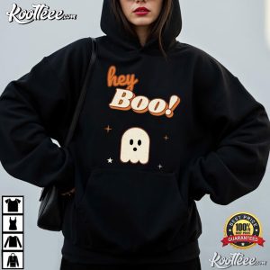 Hey Boo Ghost Cute Halloween Spooky Season T Shirt (3)