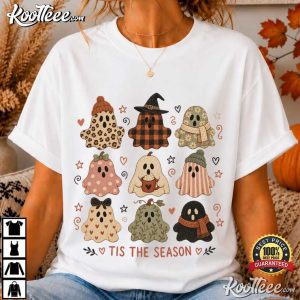 Tis The Season Halloween Vintage Ghost Spooky Season T Shirt (2)