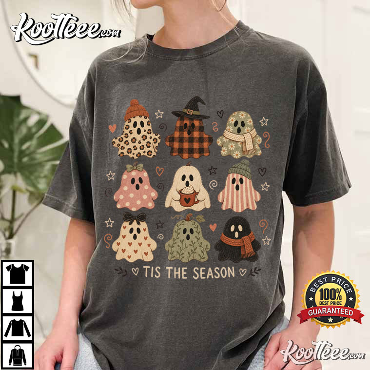 Tis The Season Halloween Vintage Ghost Spooky Season T-Shirt Tis The Season Halloween Vintage Ghost Spooky Season T-Shirt
