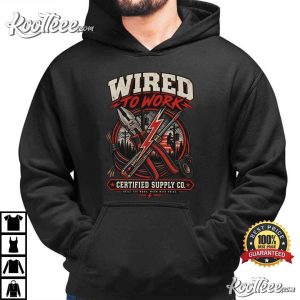 Wired To Work Electrician Vintage Blue Collar T Shirt (4)