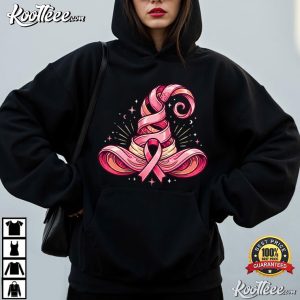 Breast Cancer Awareness Halloween Pink Ribbon Witch Hat Spooky T-Shirt Breast Cancer Awareness Halloween Pink Ribbon Witch Hat Spooky T Shirt (4)